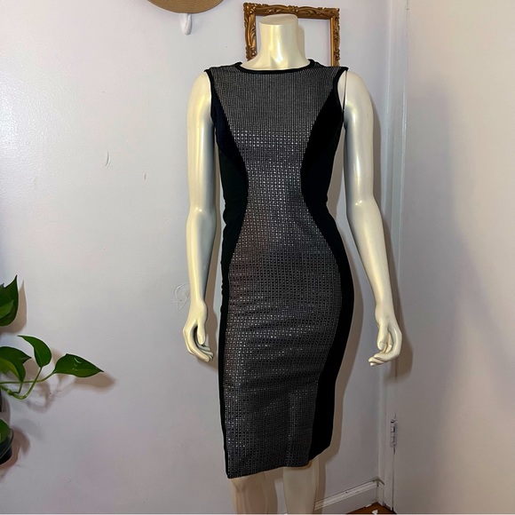 Aquilano Rimondi Black Metallic Dress Size 38 Made In Italy size 38 (XS/4 U.S.) - Picture 2 of 16